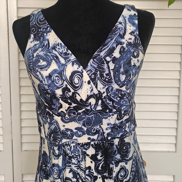 Chaps Navy & White Floral Maxi Dress Size M – Like New - Picture 6 of 15